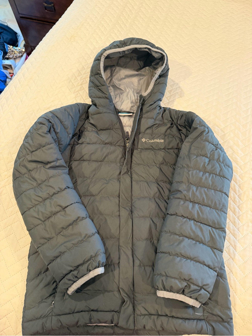 Columbia Kids Hooded Puffer Jacket - Slate Gray